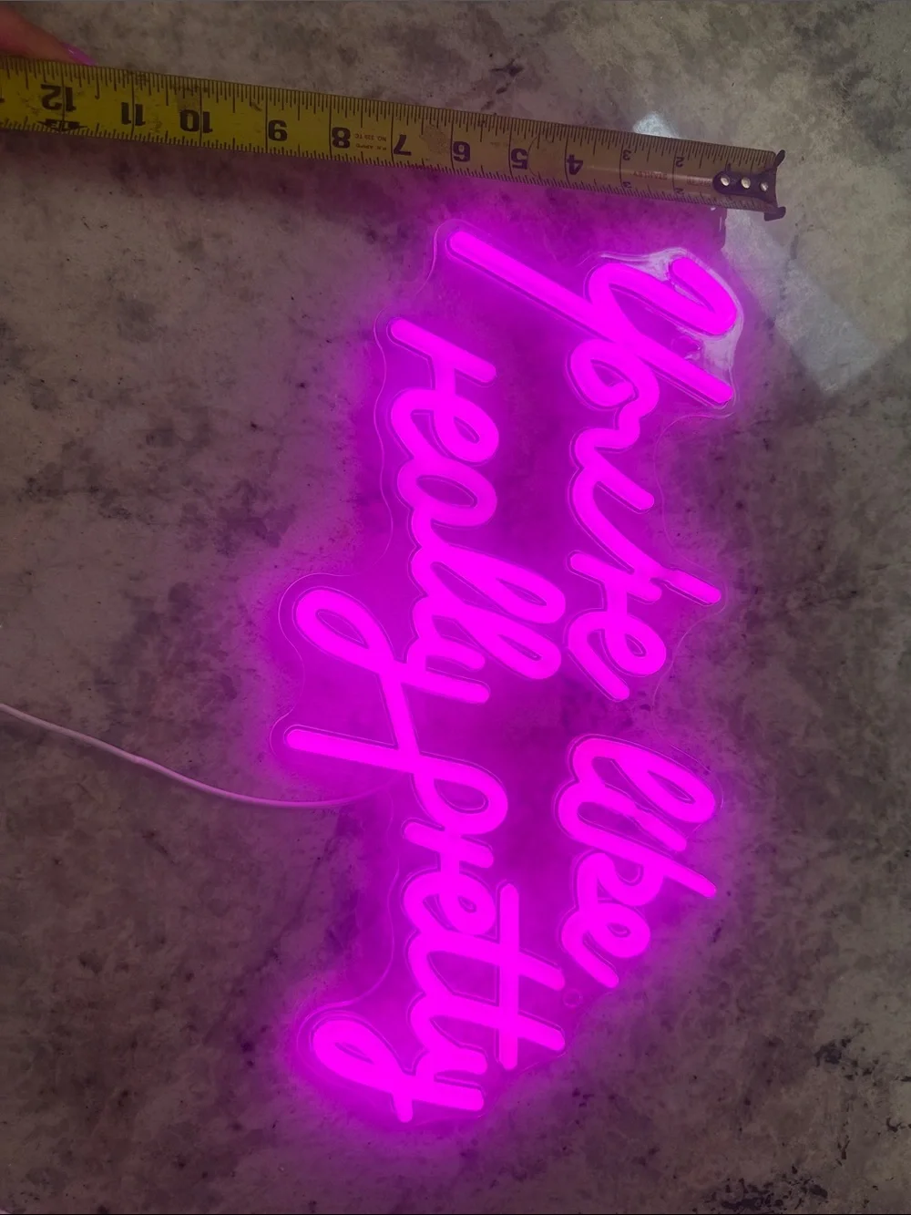 Neon Script Wall Sign - 'You're Like Really Pretty' in Pink
